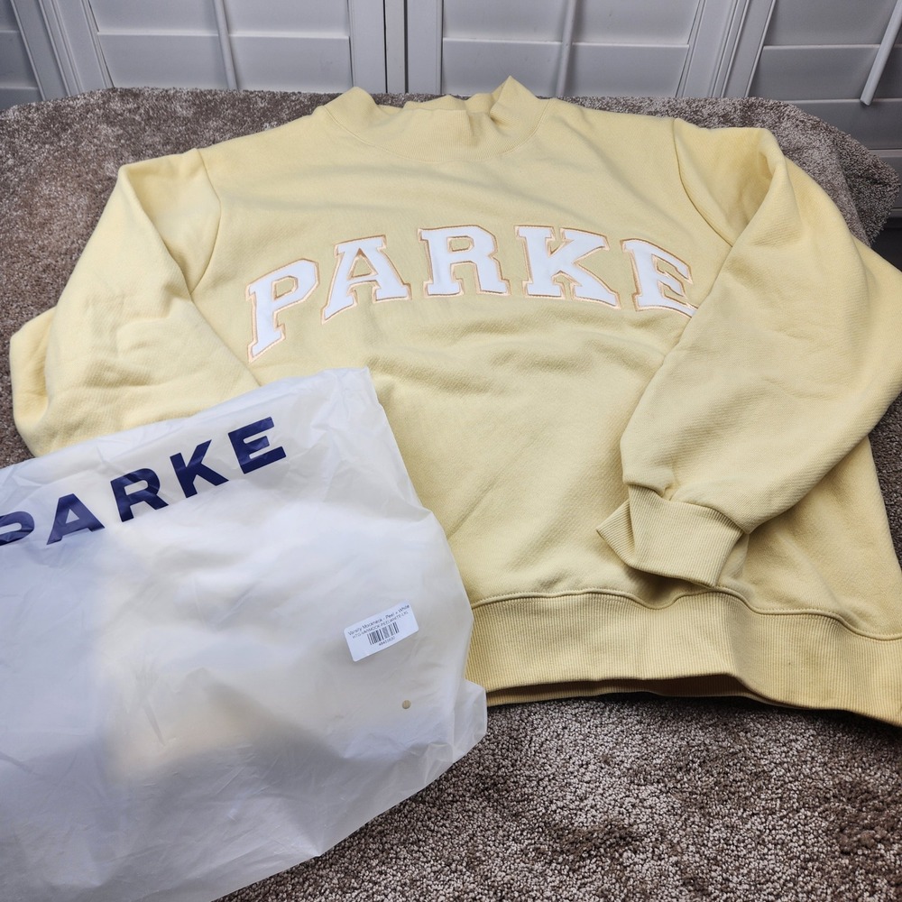 Parke Heritage Varsity Mockneck Sweatshirt Peel & White Logo L XL Summerland